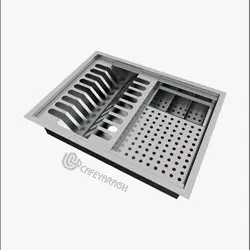 خرید آبچکان استیل توکار مربع کنار سینک - فروشگاه کافه یراق