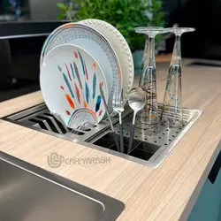 خرید آبچکان استیل توکار مربع کنار سینک - فروشگاه کافه یراق