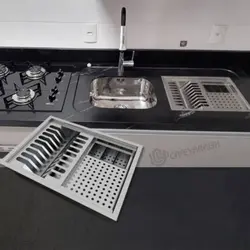 خرید آبچکان استیل توکار مربع کنار سینک - فروشگاه کافه یراق