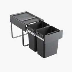 قیمت و خرید سطل زباله دوقلو زیر سینک ملونی مدل 9192 - فروشگاه کافه یراق