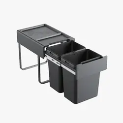 قیمت و خرید سطل زباله ریلی دوقلو ملونی مدل 9196 - فروشگاه کافه یراق