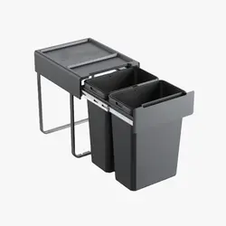 قیمت و خرید سطل زباله دوقلو آرامبند ملونی مدل 9198 - فروشگاه کافه یراق