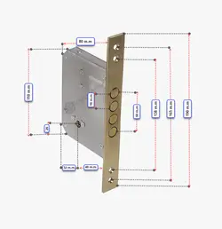 قفل درب چهار لول لوگاس مدل 8 سانت - فروشگاه کافه یراق