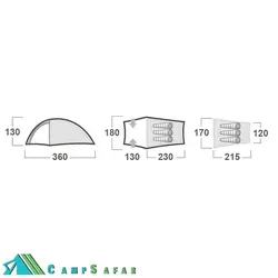چادر کوهنوردی هاسکی HUSKY مدل BRONDER 3 - سه نفره
