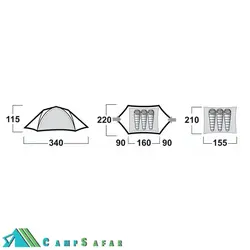 چادر هاسکی HUSKY مدل BURTON 2-3 - کمپینگ، کوهنوردی و سفر