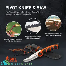 چاقو اره کمپینگ SOL مدل Stoke Pivot - کمپ سفر فروشگاه لوازم کوهنوردی