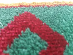 گبه ماشینی مینیاتور کاشان 400 شانه طرح پامچال سرمه‌ای کد 213