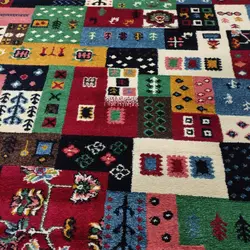 گبه ماشینی مینیاتور کاشان 400 شانه طرح نیکو سرمه‌ای کد 168