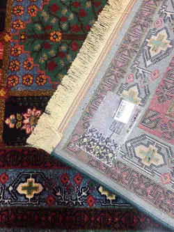 گبه ماشینی مینیاتور کاشان 400 شانه طرح شاهسون آبی کد 209
