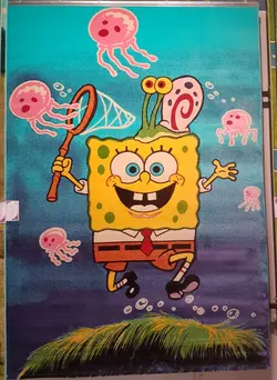 فرش عروسکی طرح باب اسفنجی کد 335