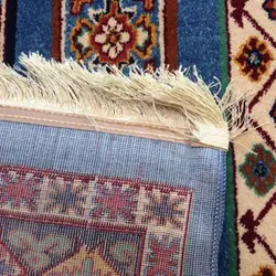 گبه ماشینی مینیاتور کاشان 400 شانه طرح پالیز آبی کد 211
