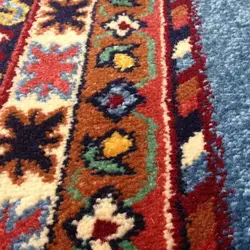 گبه ماشینی مینیاتور کاشان 400 شانه طرح پالیز آبی کد 211