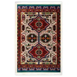 گبه ماشینی مینیاتور کاشان 400 شانه طرح باستان کرم کد 179