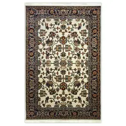 گبه ماشینی مینیاتور کاشان 400 شانه طرح افشان کرم کد 206