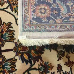 گبه ماشینی مینیاتور کاشان 400 شانه طرح افشان کرم کد 206
