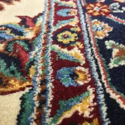 گبه ماشینی مینیاتور کاشان 400 شانه طرح افشان کرم کد 206