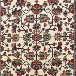 گبه ماشینی مینیاتور کاشان 400 شانه طرح افشان کرم کد 206
