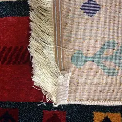 گبه ماشینی مینیاتور کاشان 400 شانه طرح زنبق کرم کد 163