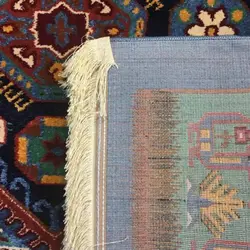گبه ماشینی مینیاتور کاشان 400 شانه طرح باستان آبی کد 204