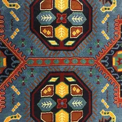 گبه ماشینی مینیاتور کاشان 400 شانه طرح باستان آبی کد 204