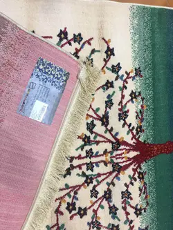 گبه ماشینی مینیاتور کاشان 400 شانه طرح شکوفه کد 160