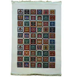 گبه ماشینی مینیاتور کاشان 400 شانه طرح تینا کد 461