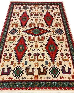گبه ماشینی مینیاتور کاشان 400 شانه طرح سروش کرم کد 212