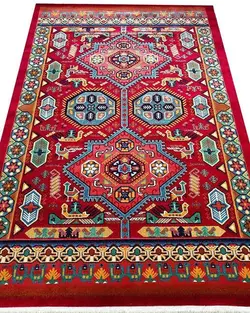 گبه ماشینی مینیاتور کاشان 400 شانه طرح باستان لاکی کد 201