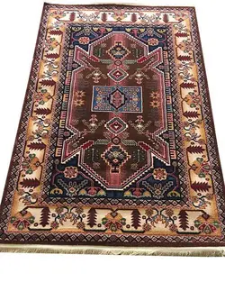 گبه ماشینی مینیاتور کاشان 400 شانه طرح صدف شکلاتی کد 192