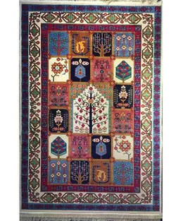 گبه ماشینی مینیاتور کاشان 400 شانه طرح شاهسون کرم کد 180