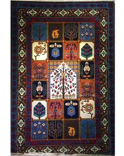 گبه ماشینی مینیاتور کاشان 400 شانه طرح شاهسون شکلاتی کد 176