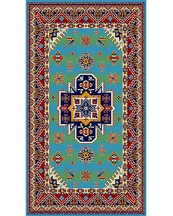 گبه ماشینی مینیاتور کاشان 400 شانه طرح پروا آبی کد 172