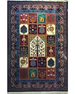 گبه ماشینی مینیاتور کاشان 400 شانه طرح شاهسون سرمه‌ای کد 178