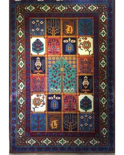 گبه ماشینی مینیاتور کاشان 400 شانه طرح شاهسون دارچینی کد 161