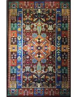 گبه ماشینی مینیاتور کاشان 400 شانه طرح قشقایی کد 164