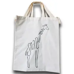 مشخصات قیمت خرید ساک دستی پارچه ای طرح زرافه سیاه و سفید کد 1307