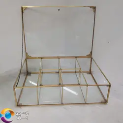 جعبه تی بگ شیشه ای کد890 - باکس شیشه ای نگهداری کیسه های چای و تنقلات - کاسپیم کالا