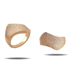 انگشتر استیل زنانه مدل جواهری - مشخصات قیمت خرید انگشتر استیل طرح جواهر رنگ ثابت طلایی