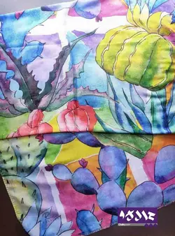 شال نخی طرح کاکتوس