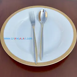 سرویس قاشق چنگال نیمه طلایی پالرمو طرح پیاچنزا - چنگالک