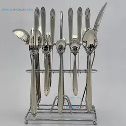 ست رومیزی قاشق چنگال فیلیکس ماتُ براق طرح اولدفلاور | فروشگاه اینترنتی چنگالک