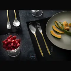 سرویس قاشق چنگال ورسا نیمه طلایی مات - چنگالک
