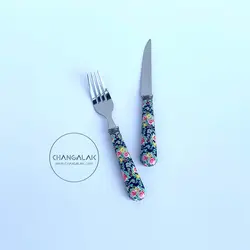 کارد چنگال گل دار مدل Don Lino - چنگالک