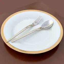 سرویس قاشق چنگال نیکولاس نیمه طلا طرح فلاور ماتزارا - چنگالک