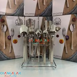 ست رومیزی قاشق چنگال فیلیکس مات و براق طرح ورساچه - چنگالک