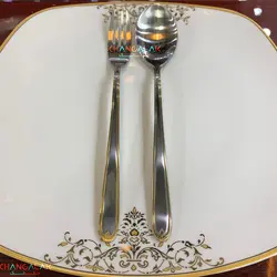 سرویس قاشق چنگال ورسا دورطلایی مات طرح اینسبورک - چنگالک