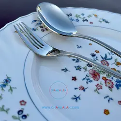سرویس قاشق چنگال ماتُ براق فیلیکس طرح سالزبورک - چنگالک