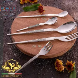 سرویس قاشق چنگال ماتُ براق پالرمو طرح تاپیتو - چنگالک
