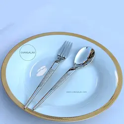 سرویس قاشق چنگال ماتُ براق پالرمو طرح تاپیتو - چنگالک