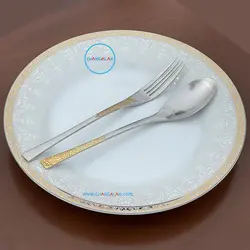 سرویس قاشق چنگال رزنتال نیمه طلایی طرح زولینگن - چنگالک